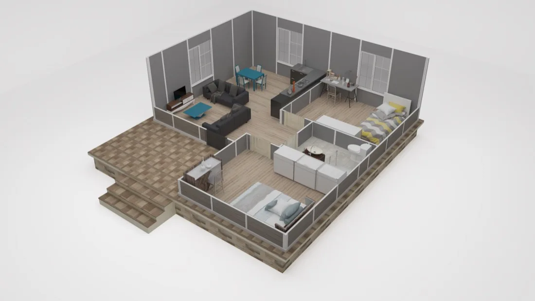 58 m² 58 m² Prefabrik Ev