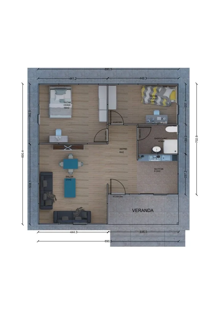 79 m² 79 m² Prefabrik Ev